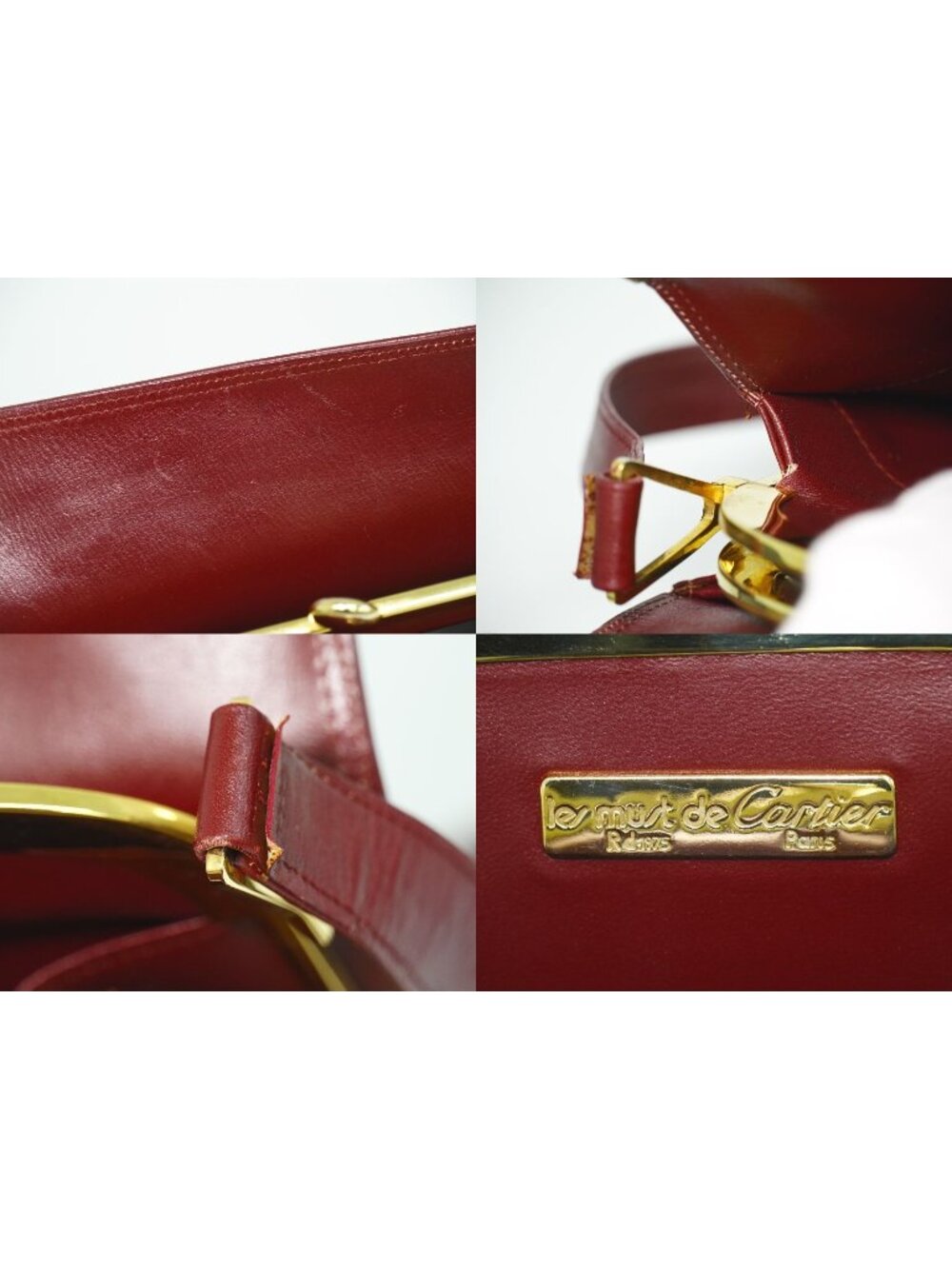 Cartier Must Line Shoulder Bag Leather Bordeaux - Picture 9 of 9